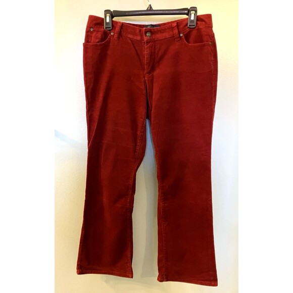 Talbots Petite Women's Red Corduroy Curvy Pant Size 10P NWOT - Picture 1 of 7